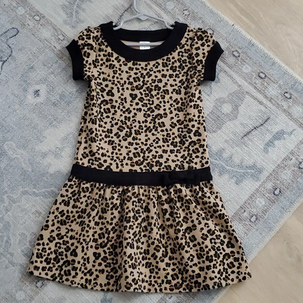 Gymboree Girls Leopard Animal Print Bow Dress Sz6